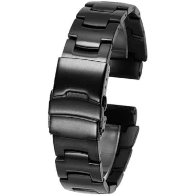 حزام صلب من الفولاذ المقاوم للصدأ مقاس 18 مم مناسب لـ Casio PROTREK PRG-260 PRG-270 PRG-550 PRW-350025005100 حزام سوار معصم معدني بديل أسود
