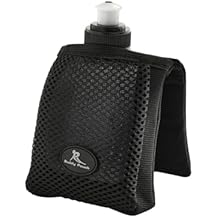 Running Buddy Running Water Bottle Pouch - 4" x 4" Black, 7 oz - Magnetic Water Bottle Holder for Running & Walking - No-Bounce Hydration Pack