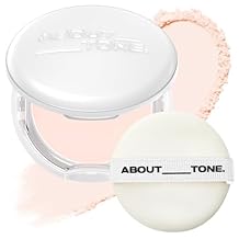 ABOUT TONE Sebum Cut Powder Pact 0.28oz - Extreme Sebum Control Powder Compact with Mirror and Puff Non-Dry Oil Cut Ultra-Fine Texture Face Makeup Fixing Fixing Longlasting Vegan