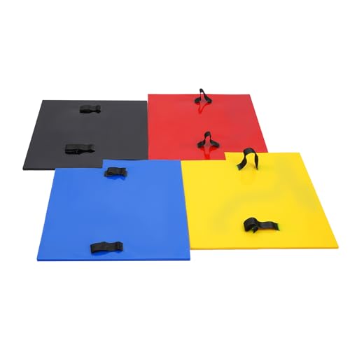 طقم 4 قطع من حصائر الطوابع الخرسانية، 24x24 حصائر طوابع أسمنتية ذات نسيج خرساني واقعي مع مقبضين قويين للحمل،ختم أسمنتي من حجر البولي يوريثين للجدران والأرضيات، سمك 0.7 بوصة