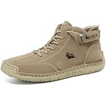 Men's Casual Shoes Handmade in Italy High-top High Boots, Slip-on Shoes, Suede Leather Driving Boots, Outdoor Non-slip Breathable Dress Shoes