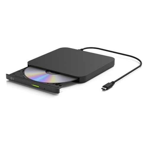 Hitachi LG External CDDVD Drive | موقد مشغل محمول لأجهزة الكمبيوتر المحمولة والكمبيوتر الشخصي والهواتف الذكية | USB Type-C | Multi OS Window و Mac و Android و Fire Black