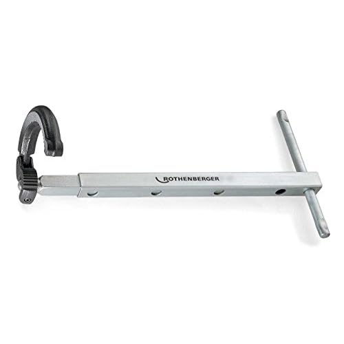Rothenberger Telescopic Tap Nut Wrench مع امتداد 4 اتجاهات - مثالي للأحواض والمغاسل والمساحات المحصورة الأخرى - 20-48 مم، مقبض دوار، مخلب محمل بنابض - 70226