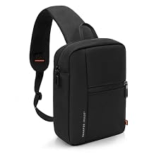 Sharper Image Crossbody Bag, Water Resistant Sling Backpack for Men,Women Daypack Cross Body Shoulder Chest Bag for Travel, Hiking, Outdoor Black (Signature Collection)