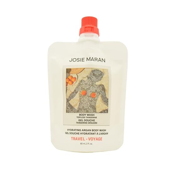 Josie Maran Hydrating Argan Body Wash 2 Oz Topless Tangerine - Fresh Citrus Gel Cleanser for Normal to Dry Skin