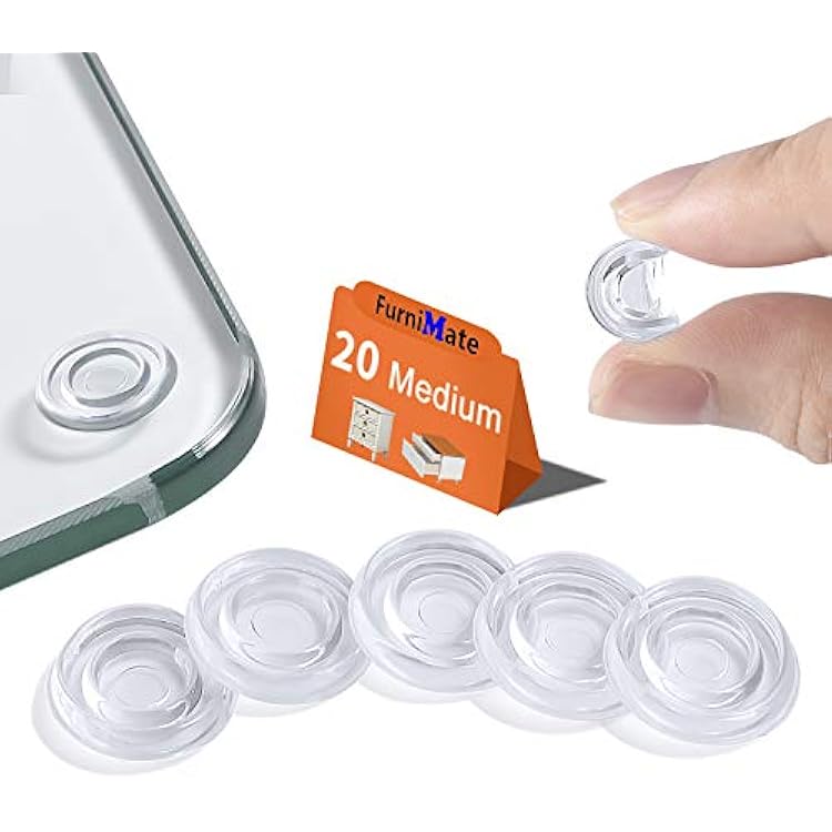 مصدات سطح طاولة زجاجية 20 قطعة 18 مم مضخات مطاطية متوسطة غير لاصقة وسادات مانعة للانزلاق واضحة للسطح الزجاجي
