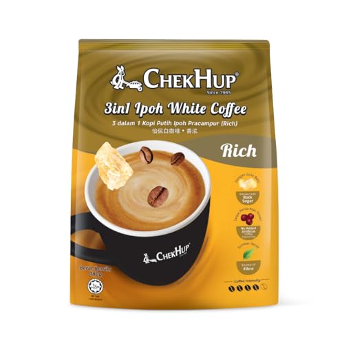 Chek Hup 3 في 1 Ipoh White Coffee King with Rock Sugar 12 Sachets 10 Pack
