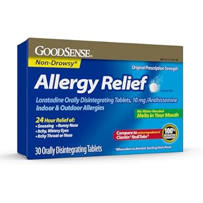 أقراص GoodSense Loratadine المتحللة شفويا ، 10 ملغ ، أقراص حساسية 24 ساعة ، 30 عد