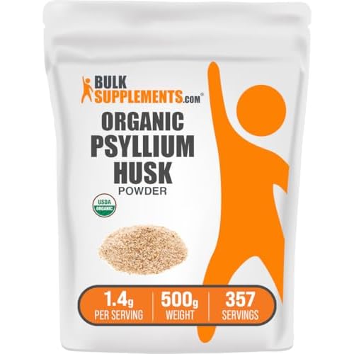 Organic Psyllium Husk Powder - Psyllium Husk Powder for Baking, Fiber Supplement - Gluten Free, 1.4g per Serving, 500g 1.1 lbs Pack of 1
