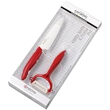 Kyocera FK110CP10NRD Revolution Series 4-1/2-Inch Utility Knife and Y-Peeler Gift Set, Red
