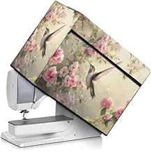 ماكينة خياطة Xsehusvy Fashion Cove، Hummingbird Rose، ماكينة خياطة قماش مقاومة للتآكل، غطاء واقٍ من الغبار، حامل ماكينة خياطة محمول للديكور المنزلي