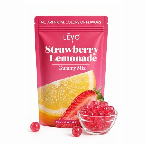 LEVO Gummy Mix - Strawberry Lemonade - Make Your Own Infused Gummies - Each Bag Makes 64 Gummies - 1 Pack Packaging May Vary