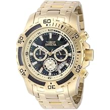 Invicta Pro Diver Men 51mm Stainless Steel Gold Black dial VD53 Quartz