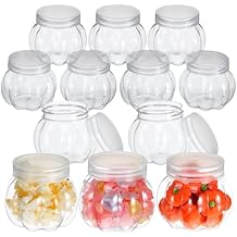 Transparent Pumpkin Candy Jar 2.75 Inch Clear Plastic Storage Container for Halloween Party Snacks Wedding Treats and Small Candy Storage