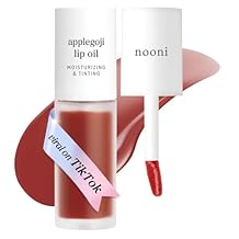 NOONI Korean Lip Oil - Applegoji | Long-Lasting, Moisturizing, Plumping, Revitalizing for Dry Lips, Waterproof, No Peel Off, Korean Tint, Hydrating Lip Stain, Nourishing Crystal Clear, 0.12 FL Oz