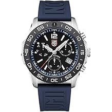ساعة كوارتز سويسرية تناظرية للرجال من Luminox مع حزام مطاطي XS.3143، أزرق، غواص، رياضة