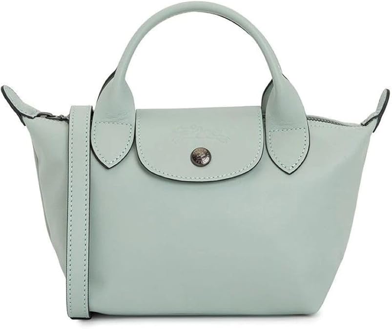 حقيبة كتف Longchamp 'Le Pliage X-Small Xtra بمقبض علوي من الجلد، سيلادون