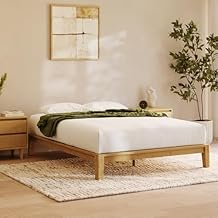 Nectar Bamboo Platform Bed Frame - Twin XL - Natural - Floating Center Support Legs - 12 Height - Tool Free Set Up - Contemporary and Durable - Sturdy Wooden Support Slats - Holds Up to 500 Pounds