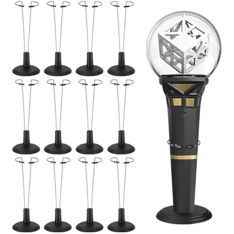 12 Pack Kpop Lightstick Stand, Holder for Official Lightsticks, Complicable with Stray KidsEnhypenAteezTwice Lightsticks, Display Stand Compatible with KpopBlack