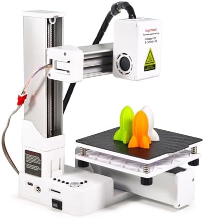 Beginner 3D Printer, with All Metal Nozzle and Compact Size, Supports PLA and TPU Filaments, with Memory Card and USB Connection, for Educational and Innovative Projects (White)
