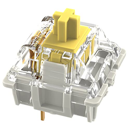 GATERON G Yellow Pro V2.0 Pre-lubed 3pin Linear Switch for SMD RGB MX Mechanical Gaming Keyboard Switches 70 Pcs-3pin, Yellow