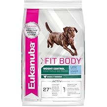 طعام جاف للكلاب من سلالة كبيرة للبالغين من Eukanuba Fit Body Weight Control، كيس 28 رطلاً