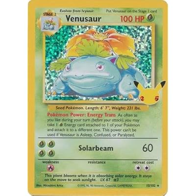احتفالات بوكيمون بطاقة واحدة VENUSAUR مجموعة كلاسيكية ، متعددة الألوان
