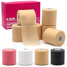 OK TAPE Pre Wrap Tape (6-Rolls, 12 Yds) - Athletic Foam Underwrap for Sports, Protect for Ankles Wrists Hands and Knees, 2.75 Inches - Black