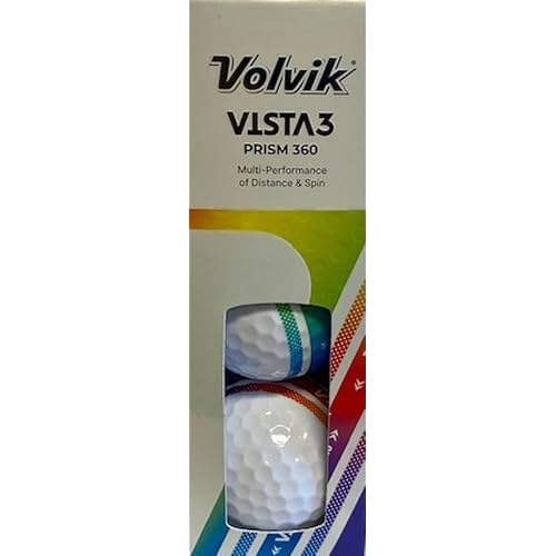 Volvik Vista3 Prism 360 Golf Balls White, 3pk 1 Sleeve