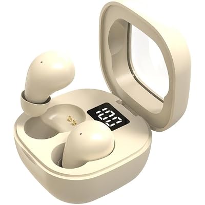 Sleep Earplugs: Bluetooth 5.4 in-Ear Touch-Control Earbuds, 32-Hour Battery Life, Compact Design Ideal for Side Sleepers, Crystal-Clear Call Quality, IPX7 Water Resistance, Black Beige