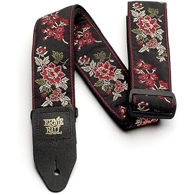 Ernie Ball Jacquard Guitar Strap, Red Rose P04142