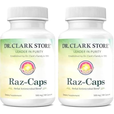 Dr. Clark Raz-Caps Supplement, 500mg, 100 Gelatin Capsules (Pack of 2)