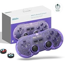 وحدة تحكم بلوتوث لاسلكية 8Bitdo SN30 Pro (تحديث عصا التحكم بتأثير القاعة) مع لوحة ألعاب كابل USB-C Rumble Vibration متوافقة مع Switch/Switch 2 وWindows وMac OS وAndroid وSteam (أرجواني كريستالي)