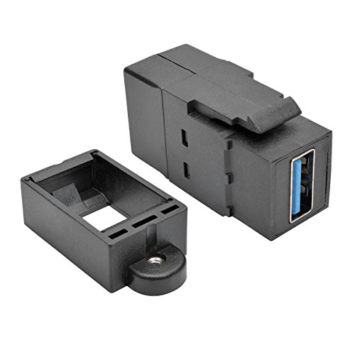Tripp Lite USB 3.0 Keystone Panel Mount Coupler FF, All-in-One, Black U325-000-KP-BK