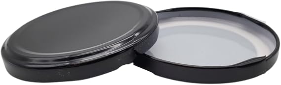 70MM Black Twist-Lug Metal with Plastisol Liner (24 PCS. Two Dozen) for Candle Jar, Canning Jar, Works with Lug Lid Jar