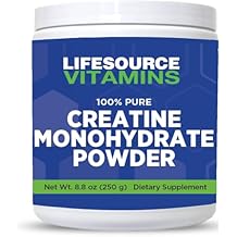 فيتامينات LifeSource Creatine Monohydrate Powder - 100٪ Pure - 250 Grams - 50 حصص - بناء العضلات