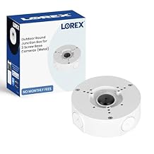 Lorex Outdoor Round Junction Box for 3 Screw Base Cameras | Waterproof Electrical Box for Mounting Bullet or Dome Surveillance Camera | IP66 Weatherproof | White