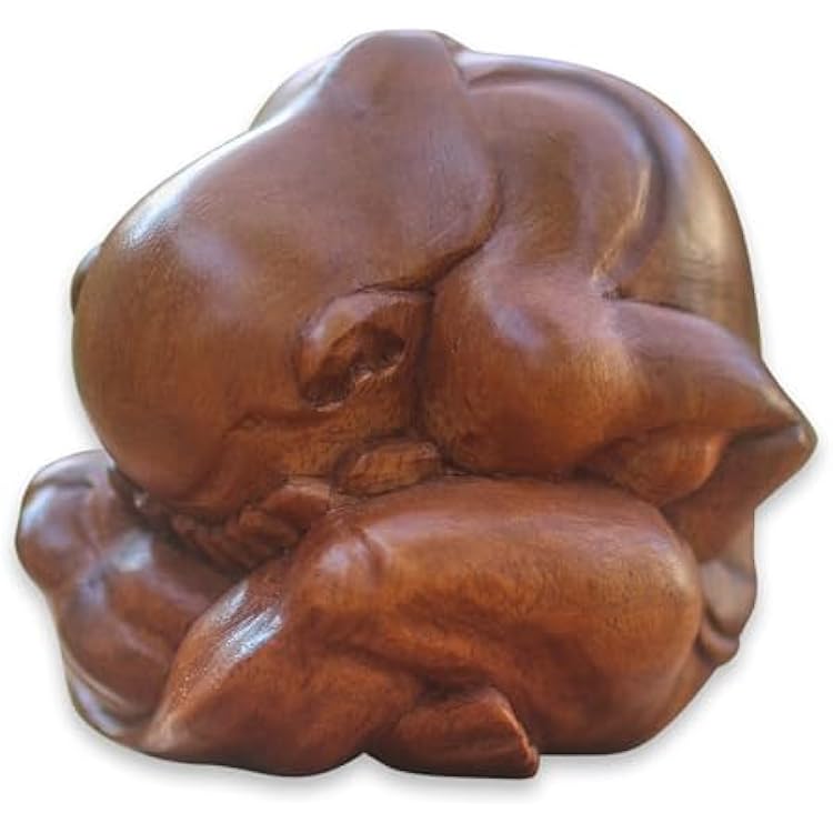 NOVICA Brown Yoga Suar Wood Sculpture, 3.2 Tall Meditating Yogi