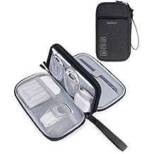 BAGSMART Cord Organizer Travel Cable Organizer Bag Tech Electronic Organizer Travel Case، Travel Essentials for Charger، Cable، Phone، Flash drive، Double Layer-Black