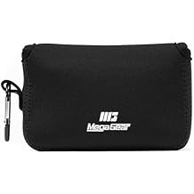 MegaGear Canon PowerShot G1X Mark III Ultra Light Neoprene Camera Case, with Carabiner, Black (MG1376), PU Leather