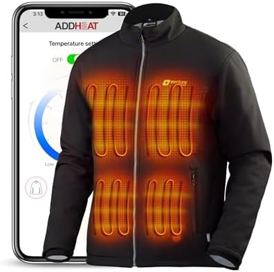 سترة Venture Heat الرجالية المُدفأة المزودة ببطارية - معطف عالي الطاقة ذاتي التدفئة، مقاوم للماء ذو قشرة ناعمة