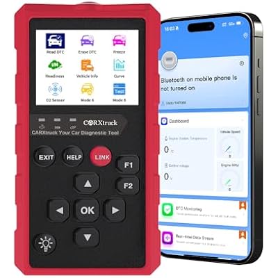 Wireless obd2 Scanner Diagnostic Tool,Bluetooth OBD2 Scanner for Android & iPhone,Check Engine Code Reader with Live Data, IM Readiness & Fault Code Reset, for All Vehicles from 1996