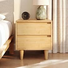 Nectar Bamboo Nightstand - Natural - Bamboo Nightstand - 23" Height - 2 Smooth-Gliding Drawers - No-Tool Assembly - Japanese Joinery