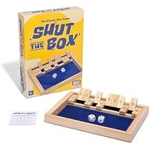 Shut The Box by Relatable، والاختيار الكلاسيكي لألعاب الطاولة، وألعاب الرياضيات، وألعاب الطاولة للأطفال والكبار، والألعاب الإستراتيجية، تتضمن نردتين، وصندوقًا خشبيًا واحدًا، ولوحة نتائج واحدة، وتعليمات