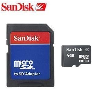 بطاقة ذاكرة SanDisk 4GB Micro SD مع محول SD