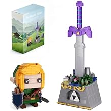 مجموعة بناء السيف الرئيسي مع مجموعة بناء شخصيات الحركة Link، مجموعة كتل بناء BOTW 2 في 1 Micro Hyrule، مستلزمات ديكورات حفلات أعياد الميلاد، هدايا للجماهير والأطفال والكبار