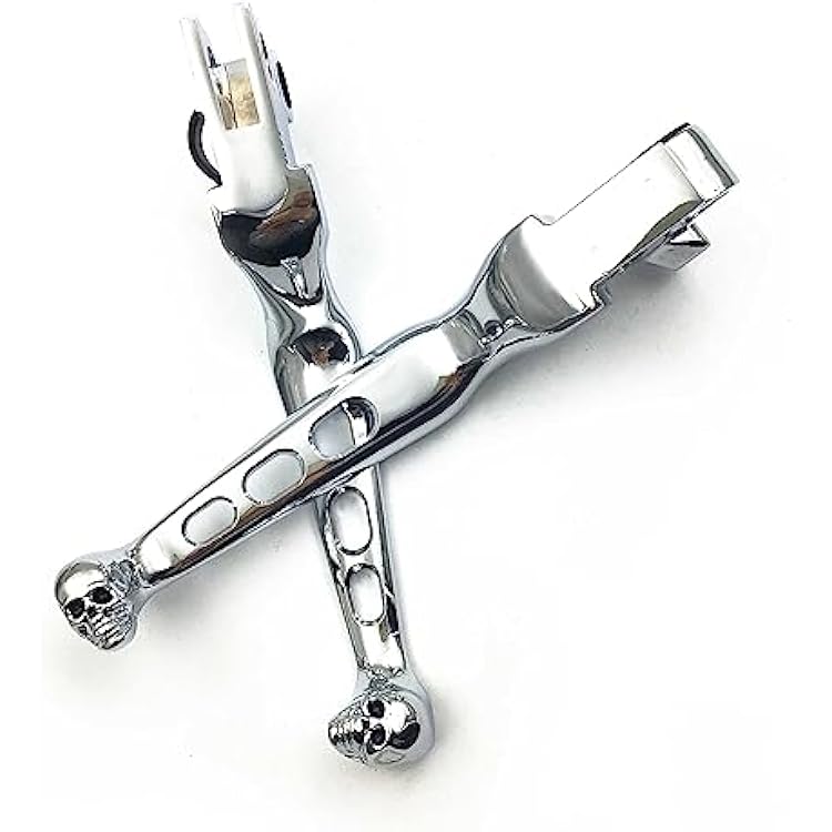 MT241-020A-CD كروم CNC الألومنيوم أسود الفرامل القابض جمجمة Zombie Lever متوافق مع Harley Davidson Sportster Softail