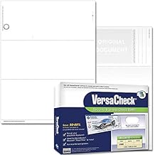 VersaCheck UV Top Secure (DNA) الشيكات - 250 فحص قسيمة الأعمال الفارغة - قماش أبيض - 250 ورقة نموذج # 1000 - تحقق من الأعلى