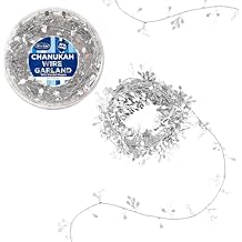 Rite Lite Hannukah Garland Silver Dreidel Decoration - Stretches 22 Feet Long! Jewish Festival of Lights Chanukah Gifts Wire Banner Decor Hang on Wall Perfect for Living Room Party