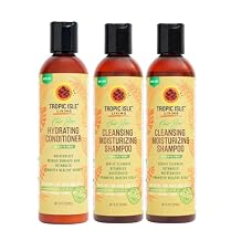 Tropic Isle Living Conditioner for Dry Hair HAIR GRO Hydrating Conditioner 8oz Bundle with 2x HAIR-GRO Cleansing Moisturizing Shampoo 8oz Gift Set (3 Items)